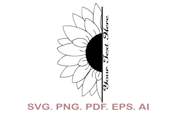 Download Half Sunflower Monogram SVG - Flower monogram Collection