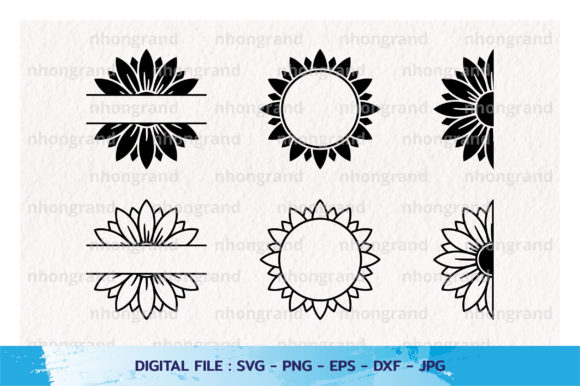 Download Sunflower Monogram Frame for Cut Svg - Flower monogram Collection