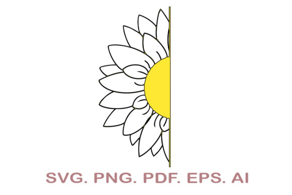Download Half Sunflower Monogram SVG - Flower monogram Collection