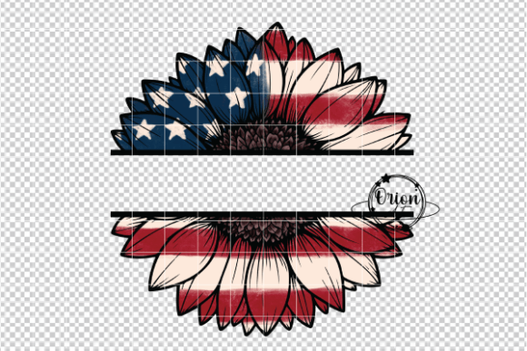 Download Patriotic Sunflower Monogram PNG Clipart - Flower monogram Collection