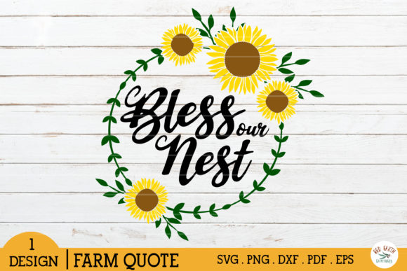 Download Bless Our Nest, Sunflower Monogram - Flower monogram Collection
