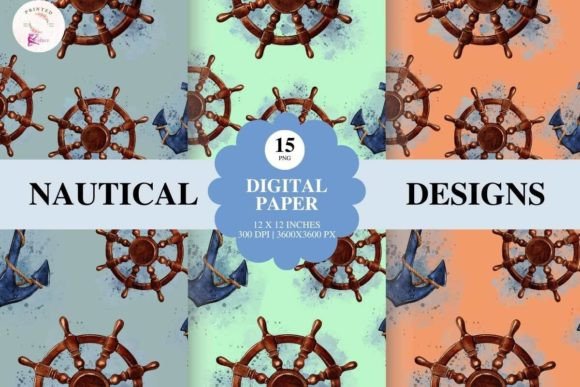 Download Digital Paper Bundle-Nautical Theme - Nautical theme Collection
