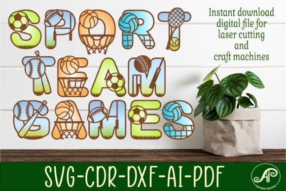 Download HUGE Sport Ball Name Letters Set. 182 - Name letters Collection