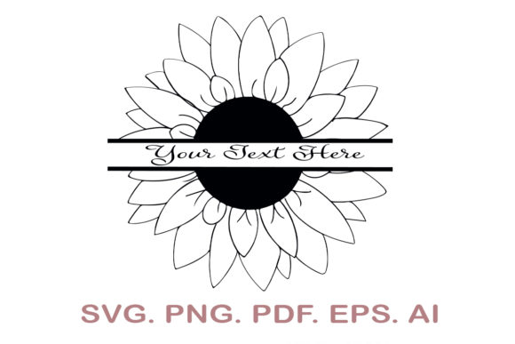 Download Split Sunflower Monogram SVG - Flower monogram Collection