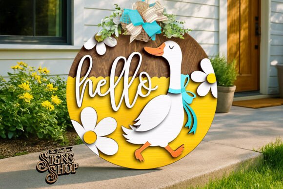 Download Hello Goose Daisies, SVG Laser Hanger - Hello Collection