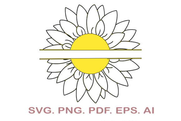 Download Split Sunflower Monogram SVG - Flower monogram Collection
