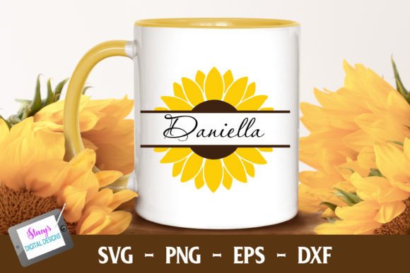 Download Sunflower Monogram | Sunflower SVG - Flower monogram Collection
